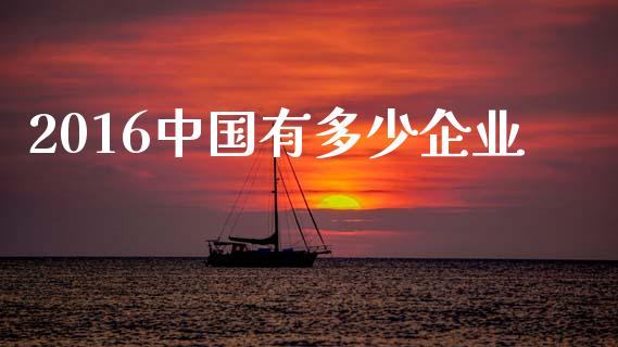 2016中国有多少企业_https://wap.lxcailiao.com_金融监管_第1张