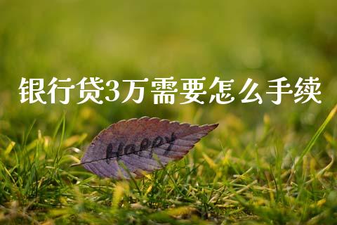银行贷3万需要怎么手续_https://wap.lxcailiao.com_金融监管_第1张