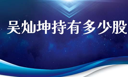 吴灿坤持有多少股_https://wap.lxcailiao.com_金融监管_第1张