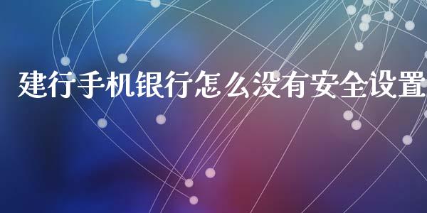 建行手机银行怎么没有安全设置_https://wap.lxcailiao.com_股权投资_第1张