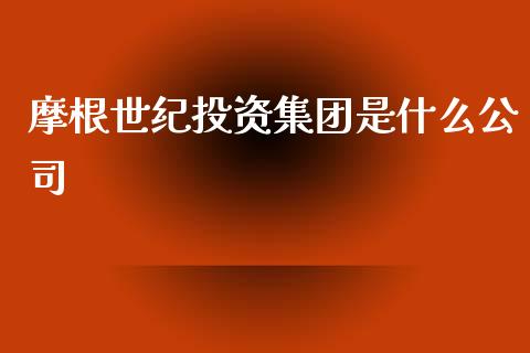 摩根世纪投资集团是什么公司_https://wap.lxcailiao.com_融资担保_第1张
