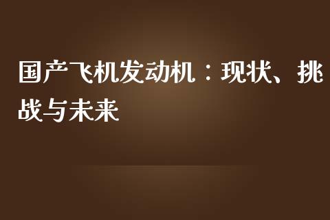国产飞机发动机：现状、挑战与未来_https://wap.lxcailiao.com_财务管理_第1张