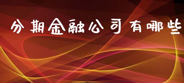 分期金融公司有哪些_https://wap.lxcailiao.com_融资担保_第1张