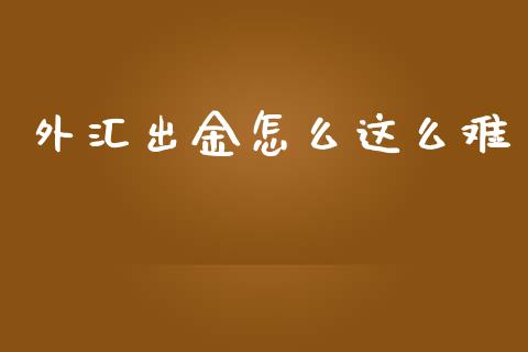外汇出金怎么这么难_https://wap.lxcailiao.com_财务管理_第1张