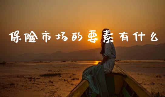 保险市场的要素有什么_https://wap.lxcailiao.com_财务管理_第1张