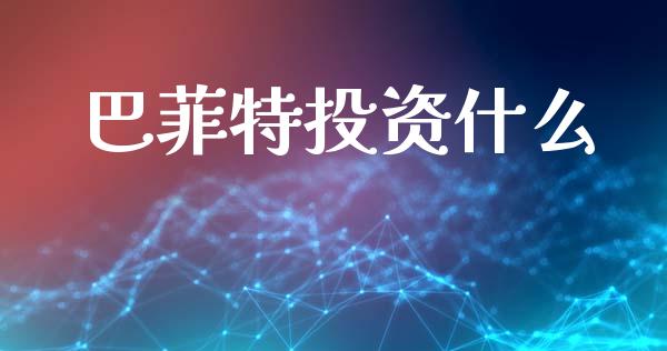巴菲特投资什么_https://wap.lxcailiao.com_金融监管_第1张