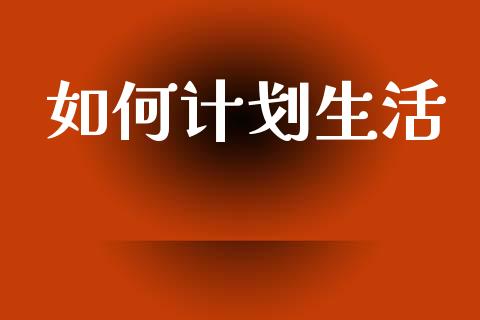 如何计划生活_https://wap.lxcailiao.com_金融监管_第1张