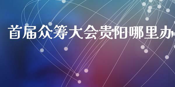 首届众筹大会贵阳哪里办_https://wap.lxcailiao.com_金融监管_第1张