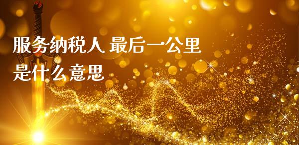 服务纳税人 最后一公里 是什么意思_https://wap.lxcailiao.com_股权投资_第1张