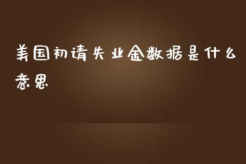 美国初请失业金数据是什么意思_https://wap.lxcailiao.com_财务管理_第1张