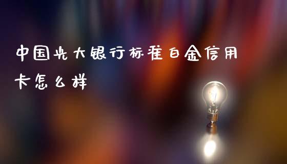 中国光大银行标准白金信用卡怎么样_https://wap.lxcailiao.com_财务管理_第1张
