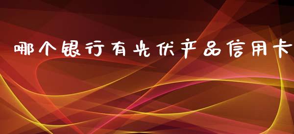 哪个银行有光伏产品信用卡_https://wap.lxcailiao.com_金融监管_第1张