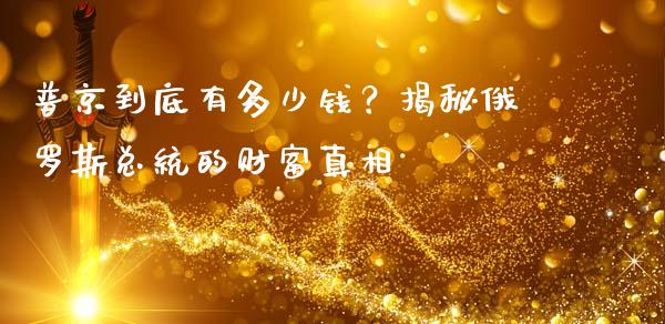 普京到底有多少钱？揭秘俄罗斯总统的财富真相_https://wap.lxcailiao.com_融资担保_第1张