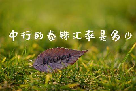 中行的泰铢汇率是多少_https://wap.lxcailiao.com_金融监管_第1张