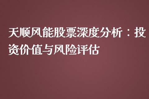 天顺风能股票深度分析：投资价值与风险评估_https://wap.lxcailiao.com_股权投资_第1张