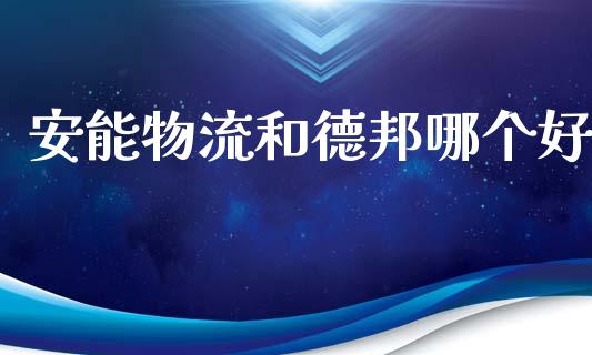 安能物流和德邦哪个好_https://wap.lxcailiao.com_股权投资_第1张
