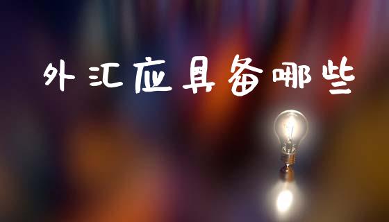 外汇应具备哪些_https://wap.lxcailiao.com_财务管理_第1张