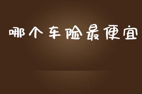 哪个车险最便宜_https://wap.lxcailiao.com_金融监管_第1张