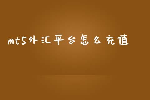 mt5外汇平台怎么充值_https://wap.lxcailiao.com_金融监管_第1张