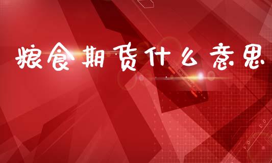 粮食期货什么意思_https://wap.lxcailiao.com_股权投资_第1张