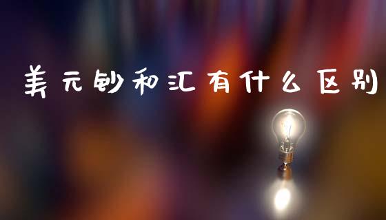 美元钞和汇有什么区别_https://wap.lxcailiao.com_融资担保_第1张