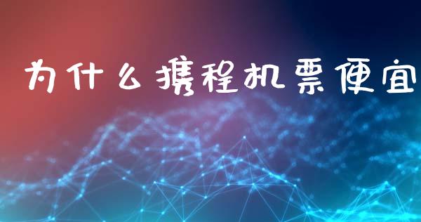 为什么携程机票便宜_https://wap.lxcailiao.com_融资担保_第1张