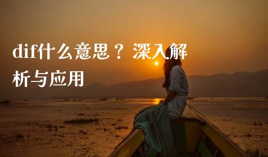 dif什么意思？ 深入解析与应用_https://wap.lxcailiao.com_财务管理_第1张