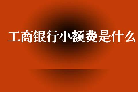 工商银行小额费是什么_https://wap.lxcailiao.com_股权投资_第1张