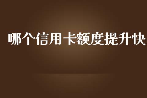 哪个信用卡额度提升快_https://wap.lxcailiao.com_财务管理_第1张