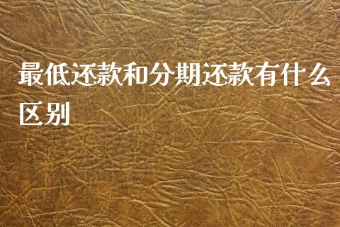最低还款和分期还款有什么区别_https://wap.lxcailiao.com_金融监管_第1张