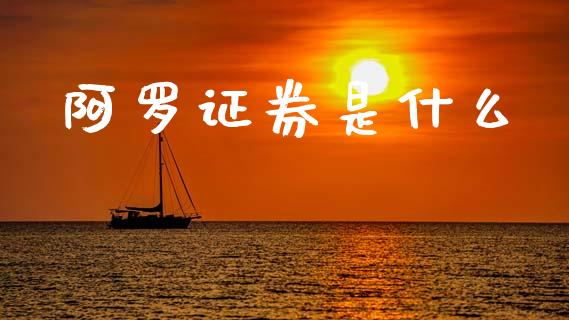 阿罗证券是什么_https://wap.lxcailiao.com_财务管理_第1张