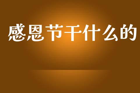 感恩节干什么的_https://wap.lxcailiao.com_股权投资_第1张