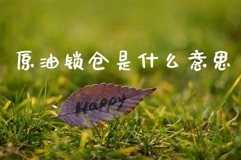 原油锁仓是什么意思_https://wap.lxcailiao.com_财务管理_第1张