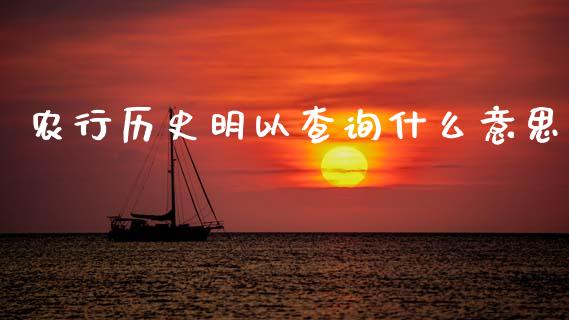 农行历史明以查询什么意思_https://wap.lxcailiao.com_股权投资_第1张