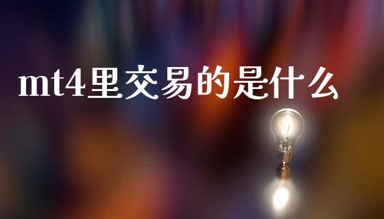 mt4里交易的是什么_https://wap.lxcailiao.com_融资担保_第1张