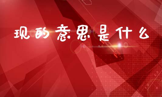 现的意思是什么_https://wap.lxcailiao.com_财务管理_第1张