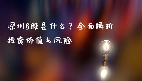 深圳B股是什么？全面解析投资价值与风险_https://wap.lxcailiao.com_融资担保_第1张