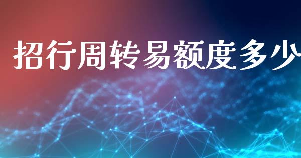 招行周转易额度多少_https://wap.lxcailiao.com_财务管理_第1张