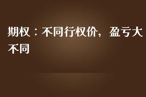 期权：不同行权价，盈亏大不同_https://wap.lxcailiao.com_股权投资_第1张