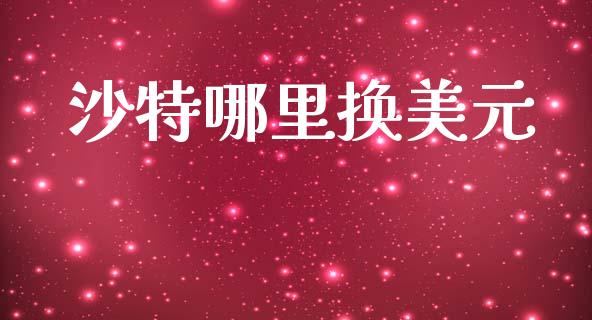 沙特哪里换美元_https://wap.lxcailiao.com_金融监管_第1张