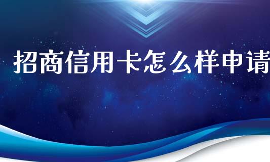 招商信用卡怎么样申请_https://wap.lxcailiao.com_财务管理_第1张