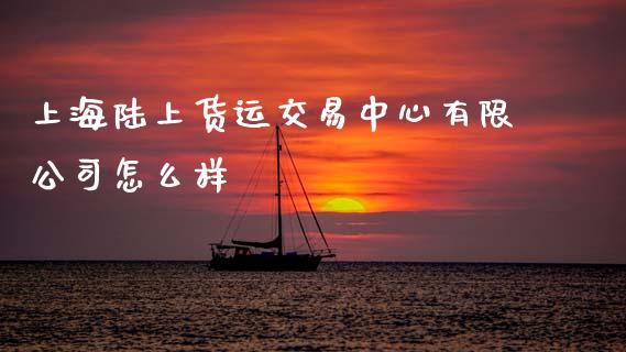 上海陆上货运交易中心有限公司怎么样_https://wap.lxcailiao.com_股权投资_第1张