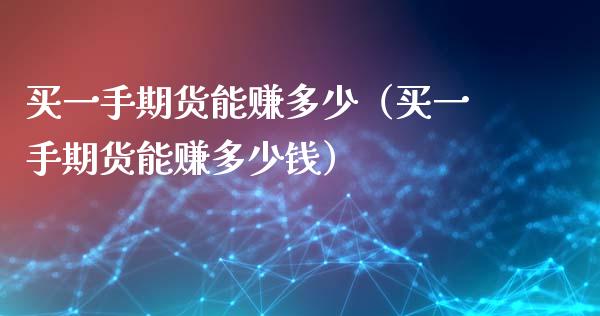 买一手期货能赚多少（买一手期货能赚多少钱）_https://wap.lxcailiao.com_金融监管_第1张