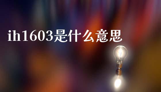 ih1603是什么意思_https://wap.lxcailiao.com_股权投资_第1张