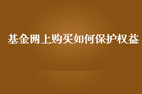 基金网上购买如何保护权益_https://wap.lxcailiao.com_股权投资_第1张