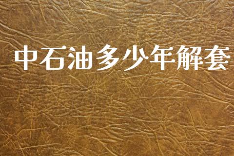 中石油多少年解套_https://wap.lxcailiao.com_股权投资_第1张