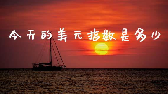 今天的美元指数是多少_https://wap.lxcailiao.com_融资担保_第1张