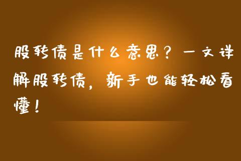 股转债是什么意思？一文详解股转债，新手也能轻松看懂！_https://wap.lxcailiao.com_财务管理_第1张