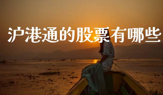 沪港通的股票有哪些_https://wap.lxcailiao.com_财务管理_第1张
