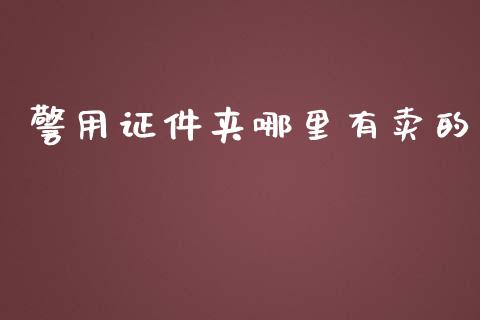警用证件夹哪里有卖的_https://wap.lxcailiao.com_金融监管_第1张